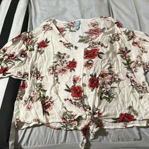 Cropped Floral Blouse